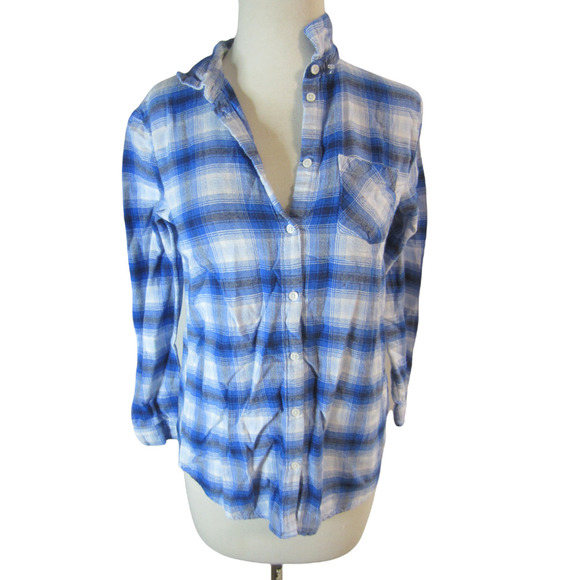 H&M Other - H & M Blue Plaid Long Sleeve Button Up Shirt Kids Size 12-13Y